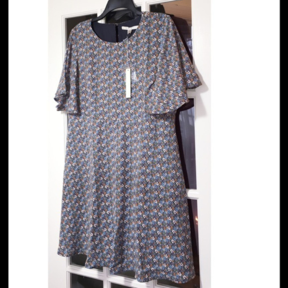 SOLD LC Lauren Conrad Babydoll Dress Blue Sz - Picture 3 of 6